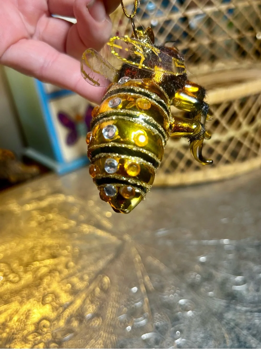 Used Kurt Adler Noble Gems Honey Bee Ornament